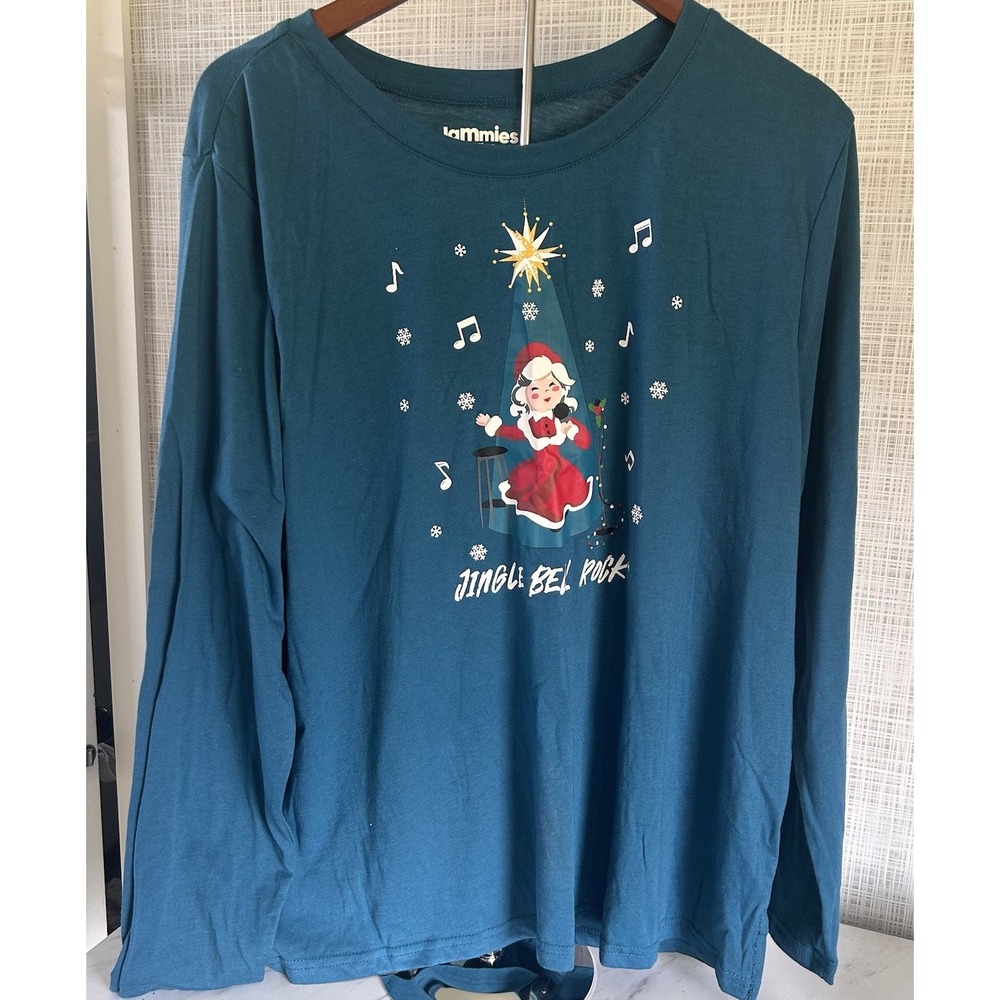 Jingle Bell Rock Christmas Holiday Pajama Top Women's Size XXL TOP ONLY New! BxZ